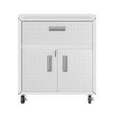 Rolling Garage Cabinet in White