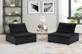 Aveline 40"W Black Velvet Set of 2 Armless Lounge Chair