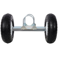 Dual Gate Wheel 10" Pneumatic Tires, Zinc Plated Finishing. Heavy Duty for Driveway Chain Link Fence, Gate Supporter Wheel Caster for Metal Tube Gates, Gate Helper Wheel for Swing Sliding Gate, 300lb