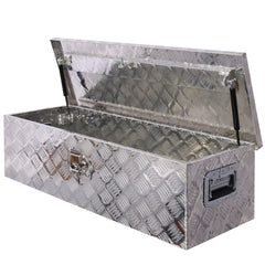 39inch Aluminum tool box,heavy duty truck bed tool box,outdoor trailer pickup storage tool box,RV storage organizer,underbody box w/lock keys,silver 39x13x10inch