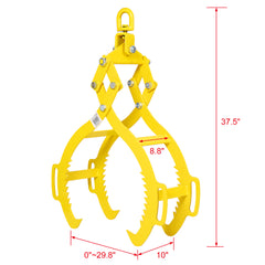 4 Claw Timber Log Lifting Logging Tongs Grabber Tong 28", Heavy Duty Solid Steel