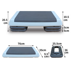 Adjustable Workout Aerobic Stepper in Fitness & Exercise Step Platform Trainer Gray Black with 2 Risers