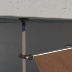 Outsunny Manual Retractable Awning, 118" Non-Screw Freestanding Patio Sun Shade Shelter with Support Pole Stand and UV Resistant Fabric, for Window, Door, Porch, Deck, Coffee