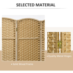 HOMCOM Room Divider, 4 Panel Folding Privacy Screen, 5.6' Tall Freestanding Wall Partition for Home Office, Bedroom, Nature Wood
