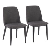 Tintori Contemporary Dining Chair in Charcoal Fabric by LumiSource - Set of 2
