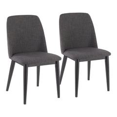 Tintori Contemporary Dining Chair in Charcoal Fabric by LumiSource - Set of 2