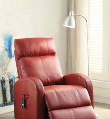 Ricardo Red PU Recliner w/ Power Lift
