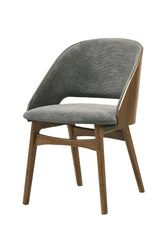 Delmon Fabric & Dark Walnut Side Chair (Set of 2)