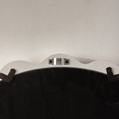 White Scalloped Round Wall Mirror, Wavy Frame for Living Room/Bedroom/Bathroom Decor