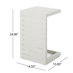 CAPE CORAL ALU C-SHAPED TABLE WHITE