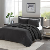 3 Piece Quilt Set Black King/Cal King