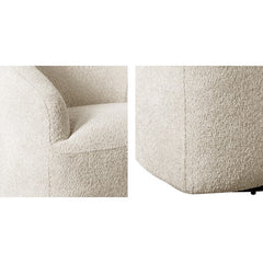 Upholstered 360 Degree Swivel Chair Cream See below