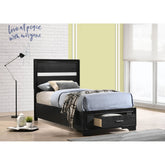 Urbana Black Twin Storage Panel Bed