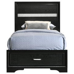 Urbana Black Twin Storage Panel Bed