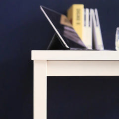 Harry Contemporary Wood and Metal Computer Desk in Ivory
