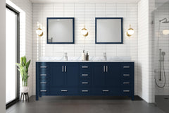 Navy Blue Double Bath Vanity 84 in. W x 22 in. D