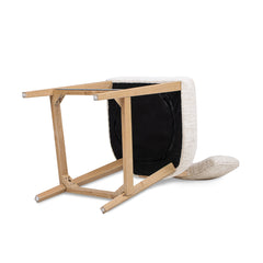 Penny Round Arched Upholstered Counter Stool, Set of 2, Travertine Beige Chenille