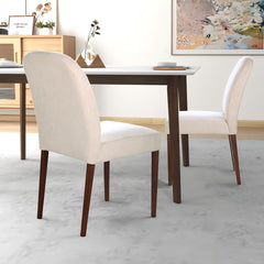 Capri Beige Fabric Dining Chair (Set Of 2)