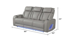 Fortuner Modern Style Upholstery Recliner 2PC Livingroom Set Made with Wood & Massage Function Included-Gray (NJ Inventory)
