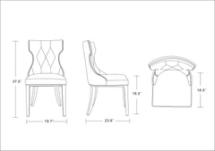 Dining Chair - Set of 2 in Gray