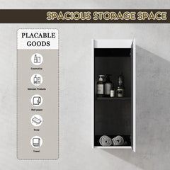 12" Bathroom Side Cabinet,Soft Close Doors,Float Mounting Design,(KD-Packing)