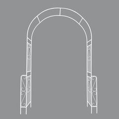 Metal Garden Arch W55'' x H94.5'' Garden Arbor Trellis Climbing Plants Support Rose Arch Outdoor Arch Cream White