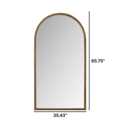 Iron Arch Retro Full Length Mirror With Supporting Feet, For Living Room, Bedroom (Gold)
