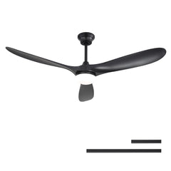 60 Inch Smart Ceiling Fan with Lights 2 Downrods, 3 ABS Fan Blades, Reversible Quiet Dc Motor For Indoor Bedroom Farmhouse