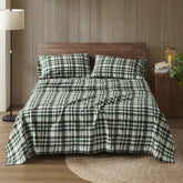 4 Pieces Cal King 100% Cotton Flannel Printed Sheet Set,Finton