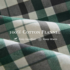 4 Pieces Cal King 100% Cotton Flannel Printed Sheet Set,Finton