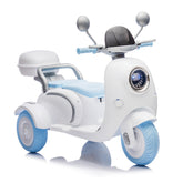 12V Two motors Kids Ride On Level Up Two-seater Electric Motorcycle,Three-wheel Toy w/Music,Bluetooth,USB,Backseat flip adult seat,Portable Storage Hooks&Oversized Trunk,LED Headlight For Kids 3-6.