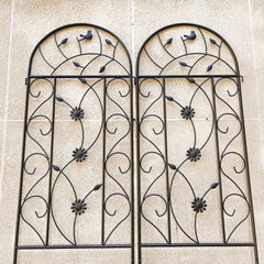 2 Pack Metal Garden Trellis 86.7" x 19.7" Rustproof Trellis for Climbing Plants Outdoor Flower Support Brown