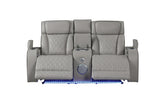 Fortuner Modern Style Upholstery Recliner Loveseat Made with Wood & Massage Function Included-Gray same asG150109101 (NJ inventory)