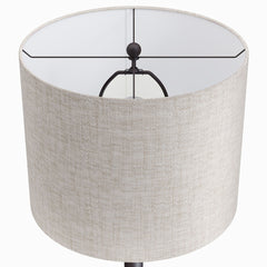 Lenuxe 24" Contemporary Metal Table Lamp in Oil Rubbed Bronze with Natural Linen Shade from Grandview Gallery by LumiSource - Set of 2