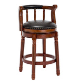 Cow top Leather Wooden Bar Stools, 360 Degree Swivel Bar Chair with Backs,Bar height Couner Height Barstools for Home Kitchen Dining Room and Bar Room(black 1pc)