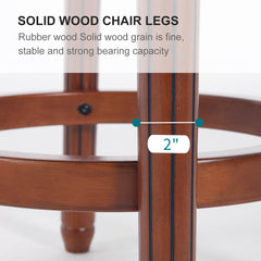 Cow top Leather Wooden Bar Stools, 360 Degree Swivel Bar Chair with Backs,Bar height Couner Height Barstools for Home Kitchen Dining Room and Bar Room(black 1pc)