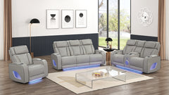 Fortuner Modern Style Upholstery Recliner 3PC Livingroom Set Made with Wood & Massage Function Included-Gray (NJ Inventory)