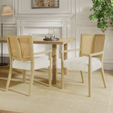 ARM DINING CHAIR (light ash+beige) Set of 2