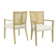 ARM DINING CHAIR (light ash+beige) Set of 2