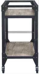 Jorgensen Rustic Oak & Charcoal Finish Serving Cart