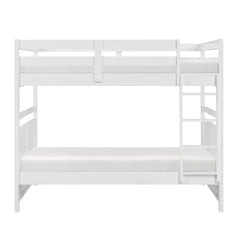 Bunk Bed Full Over Full White Finish Sturdy Wood Frame Guard Rails Youth Bedroom Furniture 1pc