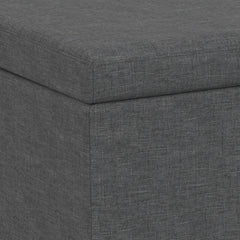 Avalon 54 inch Wide Extra Large Storage Ottoman Bench in Slate Grey Polyester Linen Fabric