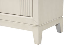 Transitional Style 1pc Nightstand French And English Dovetail Drawers Chrome Handles Fluted Design Antique White Finish Bedroom Furniture