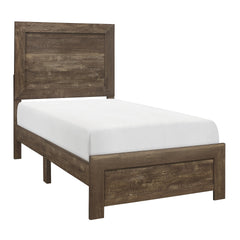 Rustic Brown Finish 1pc Twin Size Bed Panel Headboard Footboard Wooden Bedroom Furniture