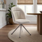 Hallie Contemporary Swivel Curved Back Cream Upholstered Dining Chair - Set of 2
