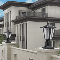 15"(H) Solar Powered Outdoor Lantern, Modern Garden Light with LED for Pathways, Yards, and Driveways (2-Pack)
