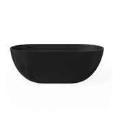 59 Inch Solid Surface Soaking Bathtub - Deep Soak Freestanding Tub