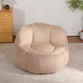 Oversized Bean Bag Chairs,Multicolor Faux Fur Couch Filled with Shredded Sponge,Large Lounger Sofa For Living Room,No Assembly Required ,Brown+Camel
