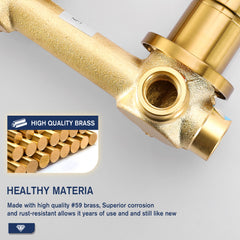 Wall Mount Faucet for Bathroom Sink or Bathtub, Single Handle 2 Holes Brass Rough-in Valve Included, Brushed Gold