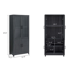 Bookcase Cabinet in Charcoal Gray